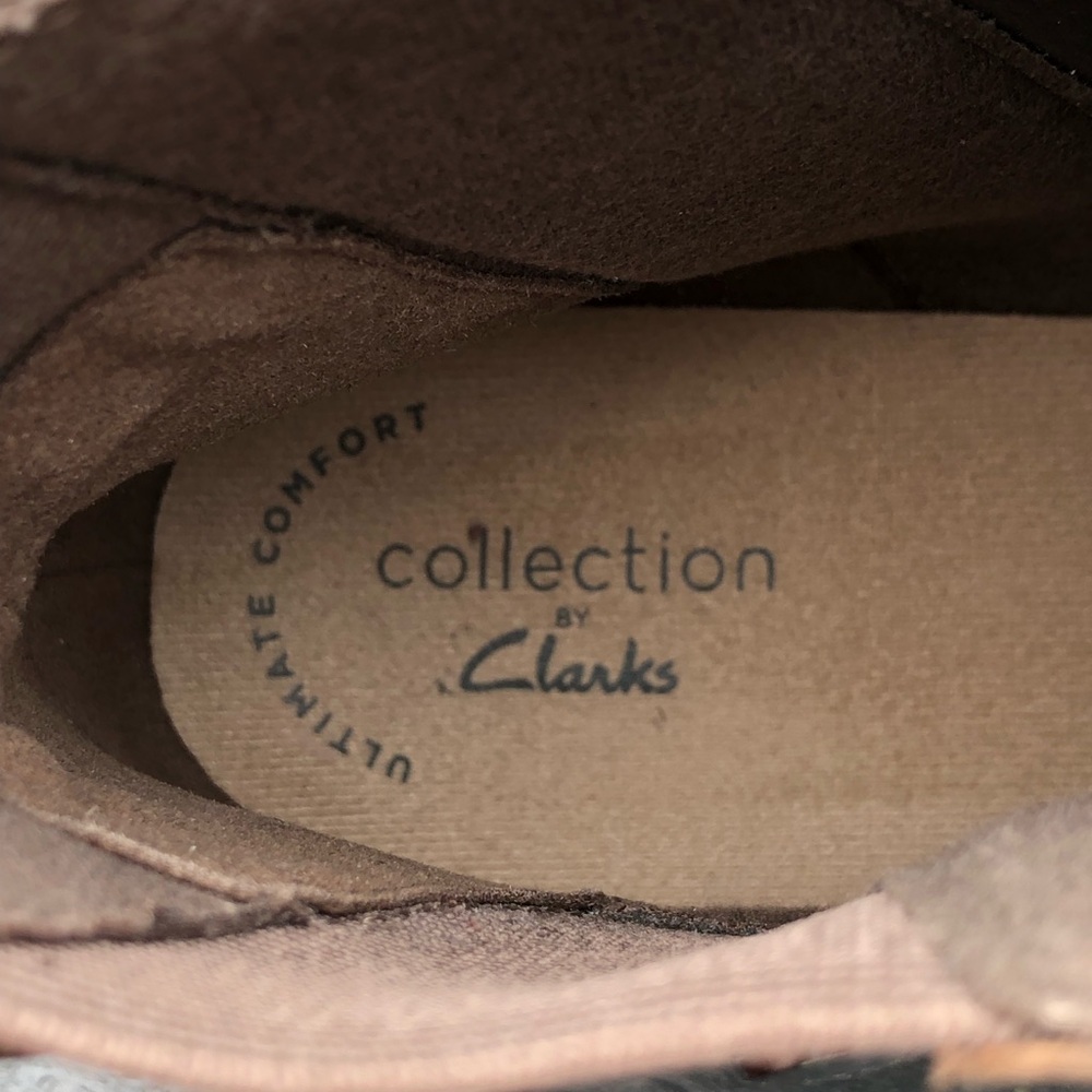 Clarks Brown Leather Ankle Booties with Side Zip - Picture 7 of 9